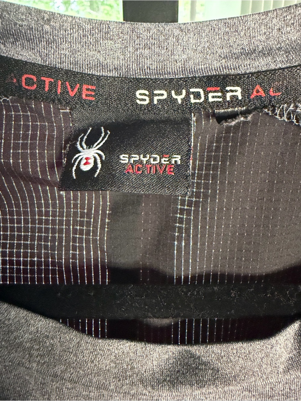 Spyder Active Gray Short-Sleeve Athletic Tee with Black Shoulder Panels - Picture 3 of 7